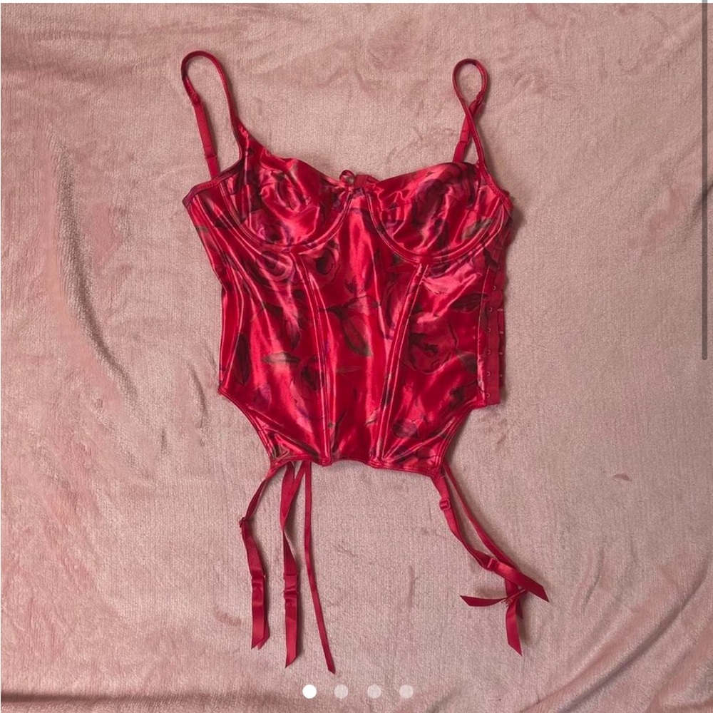 VINTAGE RED ROSES CORSET TOP || VS